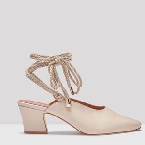 MIISTA ANTHROPOLOGIE LEATHER BEIGE HEELS  8